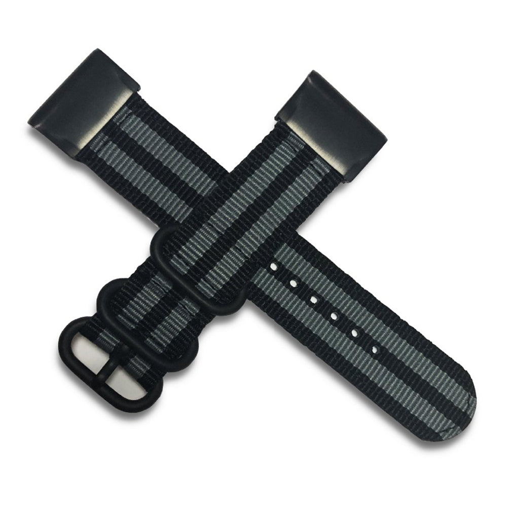 For Garmin Fenix 7S 6S Pro 5S Plus 20mm Nylon Watch Band Adjustable Wrist Strap with Stainless Steel Three Loops
