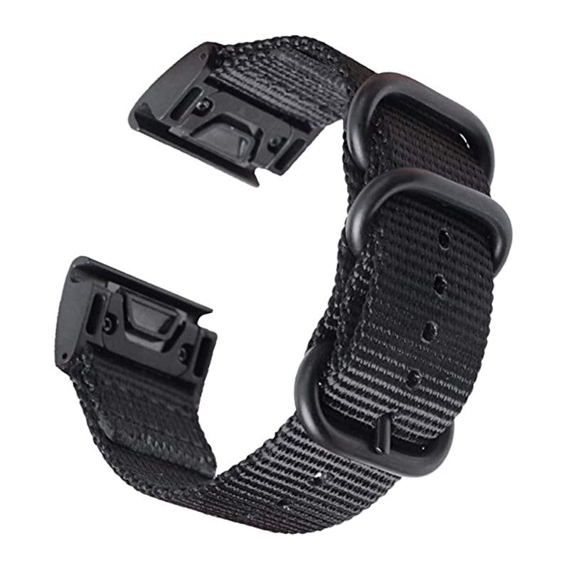 For Garmin Fenix 7S 6S Pro 5S Plus 20mm Nylon Watch Band Adjustable Wrist Strap with Stainless Steel Three Loops