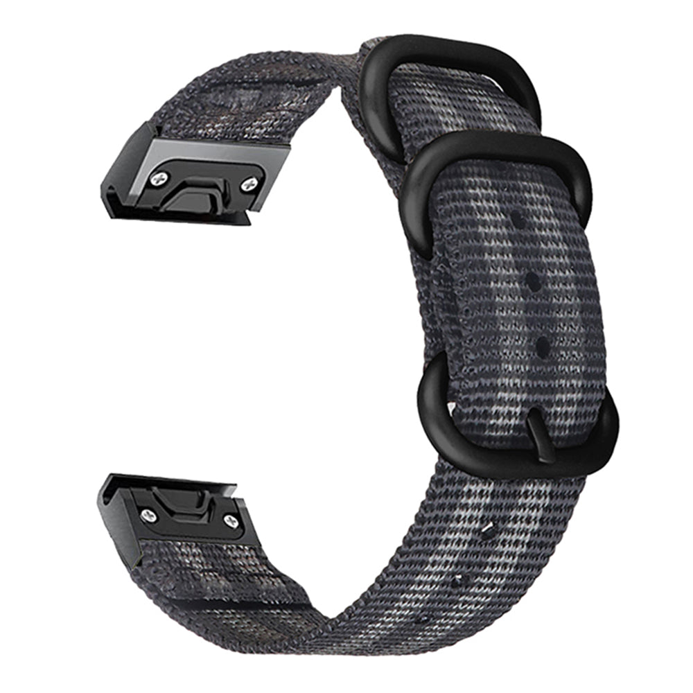 For Garmin Fenix 7 6 Pro Forerunner 935 945 22mm Nylon Smart Watch Strap Stainless Steel Three Loops Replacement Wrist Band