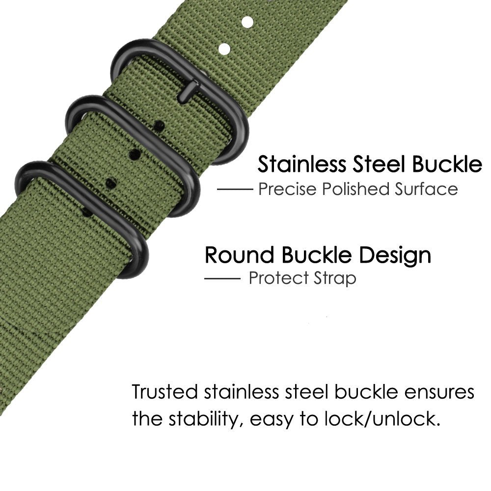 For Garmin Fenix 7 6 Pro Forerunner 935 945 22mm Nylon Smart Watch Strap Stainless Steel Three Loops Replacement Wrist Band