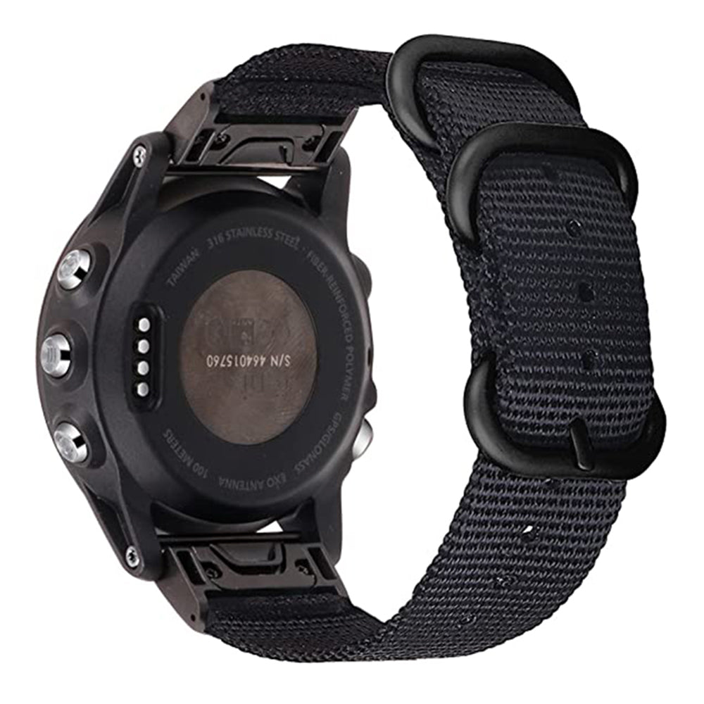 For Garmin Fenix 7 6 Pro Forerunner 935 945 22mm Nylon Smart Watch Strap Stainless Steel Three Loops Replacement Wrist Band