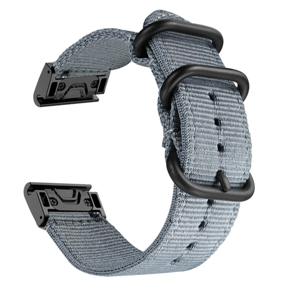 For Garmin Fenix 7 6 Pro Forerunner 935 945 22mm Nylon Smart Watch Strap Stainless Steel Three Loops Replacement Wrist Band