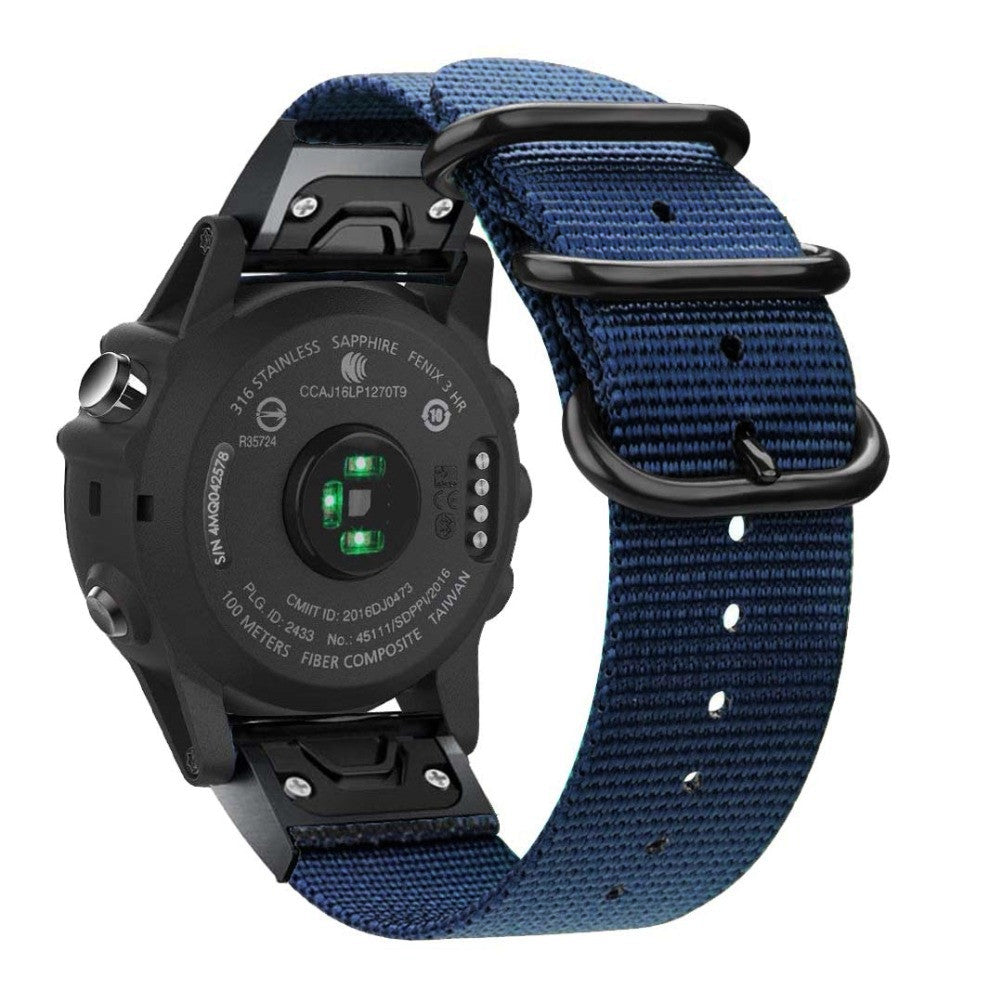 For Garmin Fenix 7 6 Pro Forerunner 935 945 22mm Nylon Smart Watch Strap Stainless Steel Three Loops Replacement Wrist Band