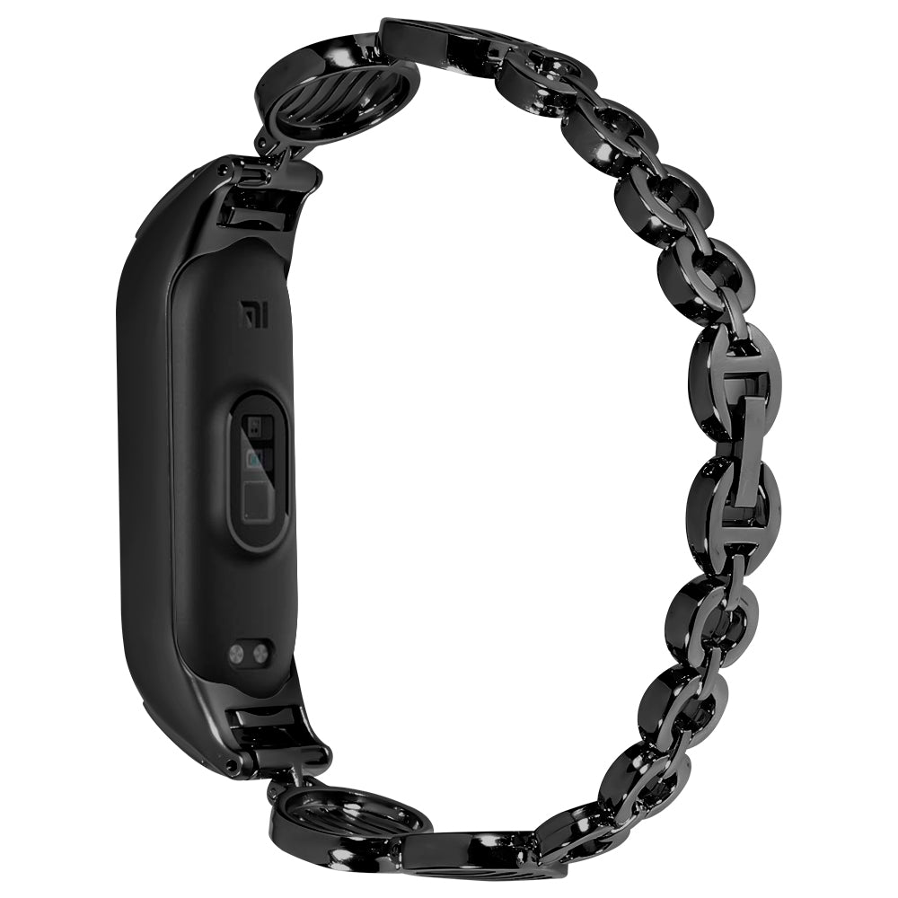 For Xiaomi Mi Band 7 Water Wave Design Stainless Steel Bracelet Watch Strap Replacement Wrist Band