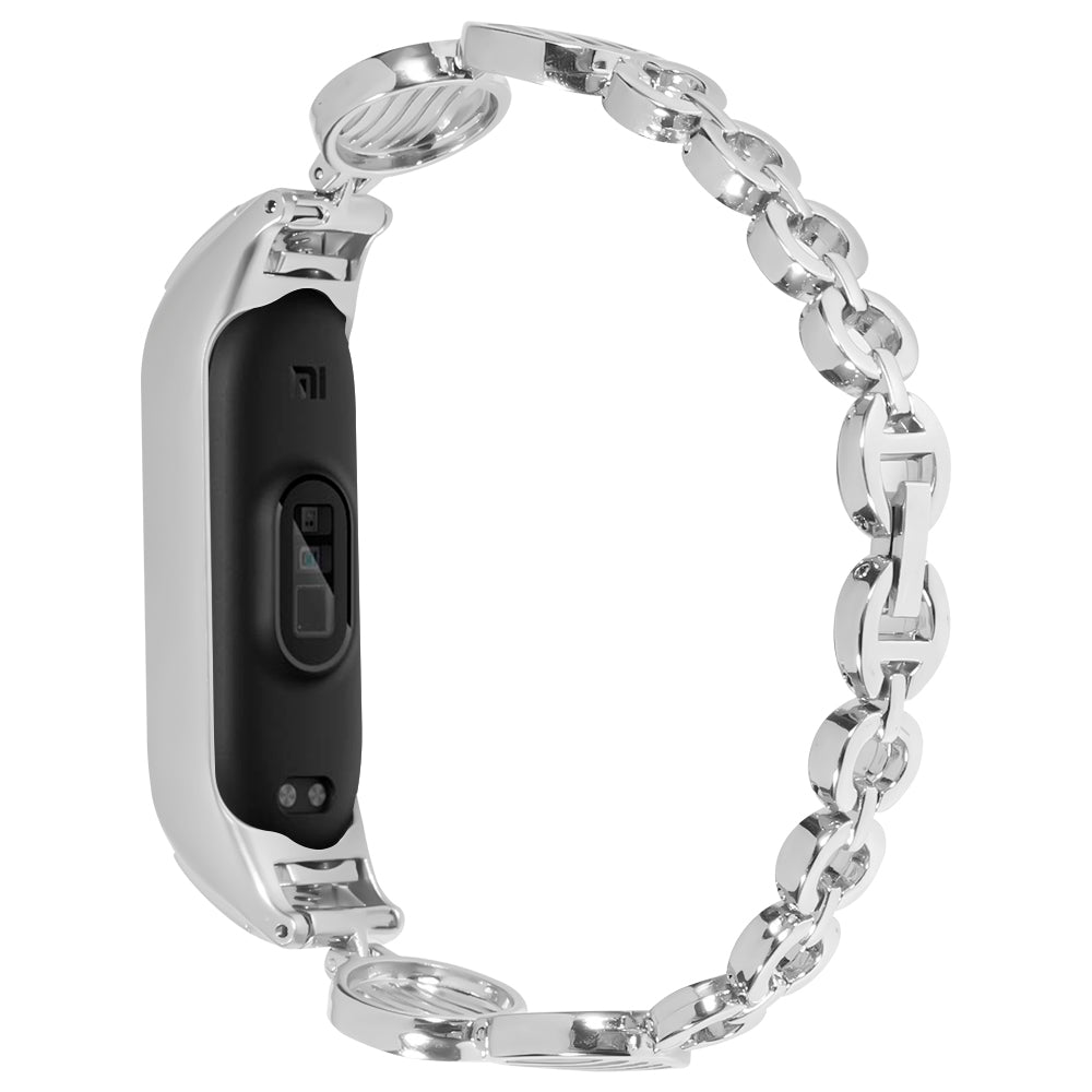 For Xiaomi Mi Band 5 6 Stylish Water Wave Design Wrist Band Stainless Steel Bracelet Watch Strap Replacement