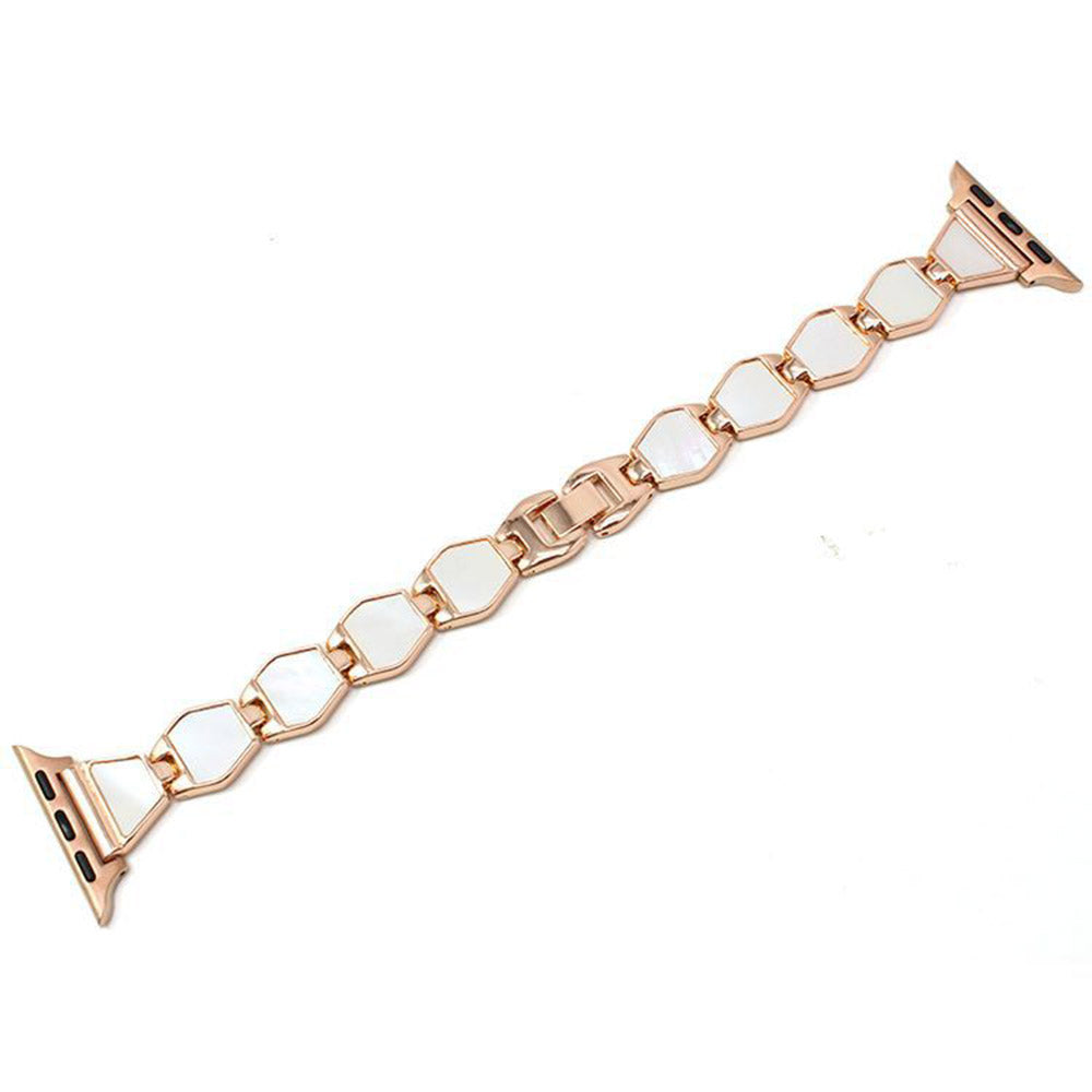 For Apple Watch Series 9 8 7 41mm 6 5 4 SE (2023) SE (2022) SE 40mm 3 2 1 38mm Shell Style Metal Smart Watch Strap Replacement Wristband Bracelet