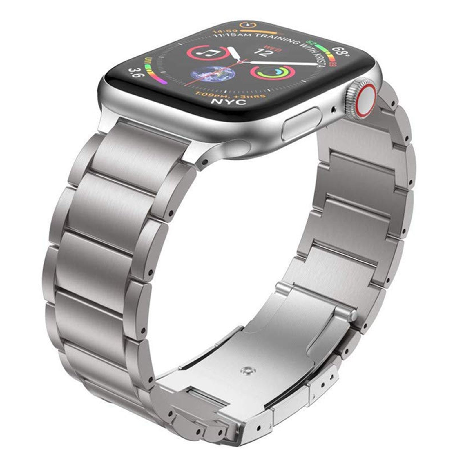 JLT For Apple Watch Ultra 2 49mm Series 9 45mm SE (2023) 44mm Ultra 49mm 8 7 45mm 6 5 4 SE (2022) SE 44mm 3 2 1 42mm Replacement Watch Strap Titanium Steel Ultra-light Wristband