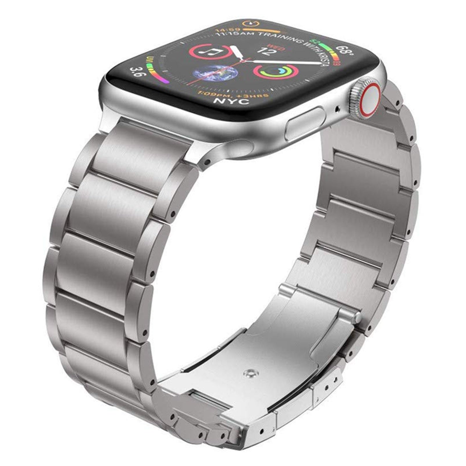 JLT For Apple Watch Series 9 8 7 41mm 6 5 4 SE (2023) SE (2022) SE 40mm 3 2 1 38mm Titanium Steel Watch Band Ultra-light Smart Watch Strap Replacement