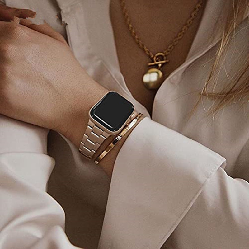 JLT For Apple Watch Ultra 2 49mm Series 9 45mm SE (2023) 44mm Ultra 49mm 8 7 45mm 6 5 4 SE (2022) SE 44mm 3 2 1 42mm Stainless Steel Watch Strap Folding Buckle Replacement Wrist Band