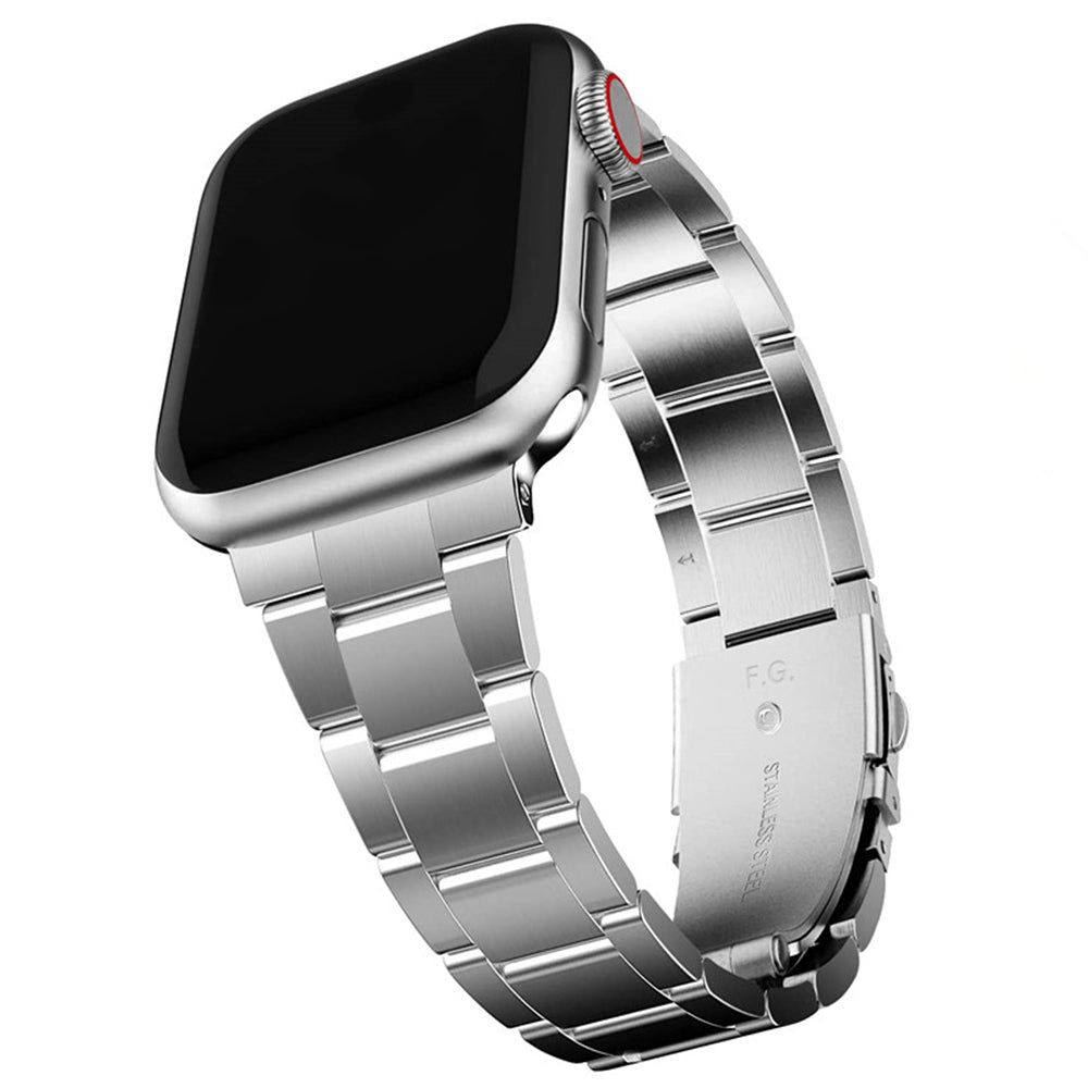 JLT For Apple Watch Ultra 2 49mm Series 9 45mm SE (2023) 44mm Ultra 49mm 8 7 45mm 6 5 4 SE (2022) SE 44mm 3 2 1 42mm Stainless Steel Watch Strap Folding Buckle Replacement Wrist Band
