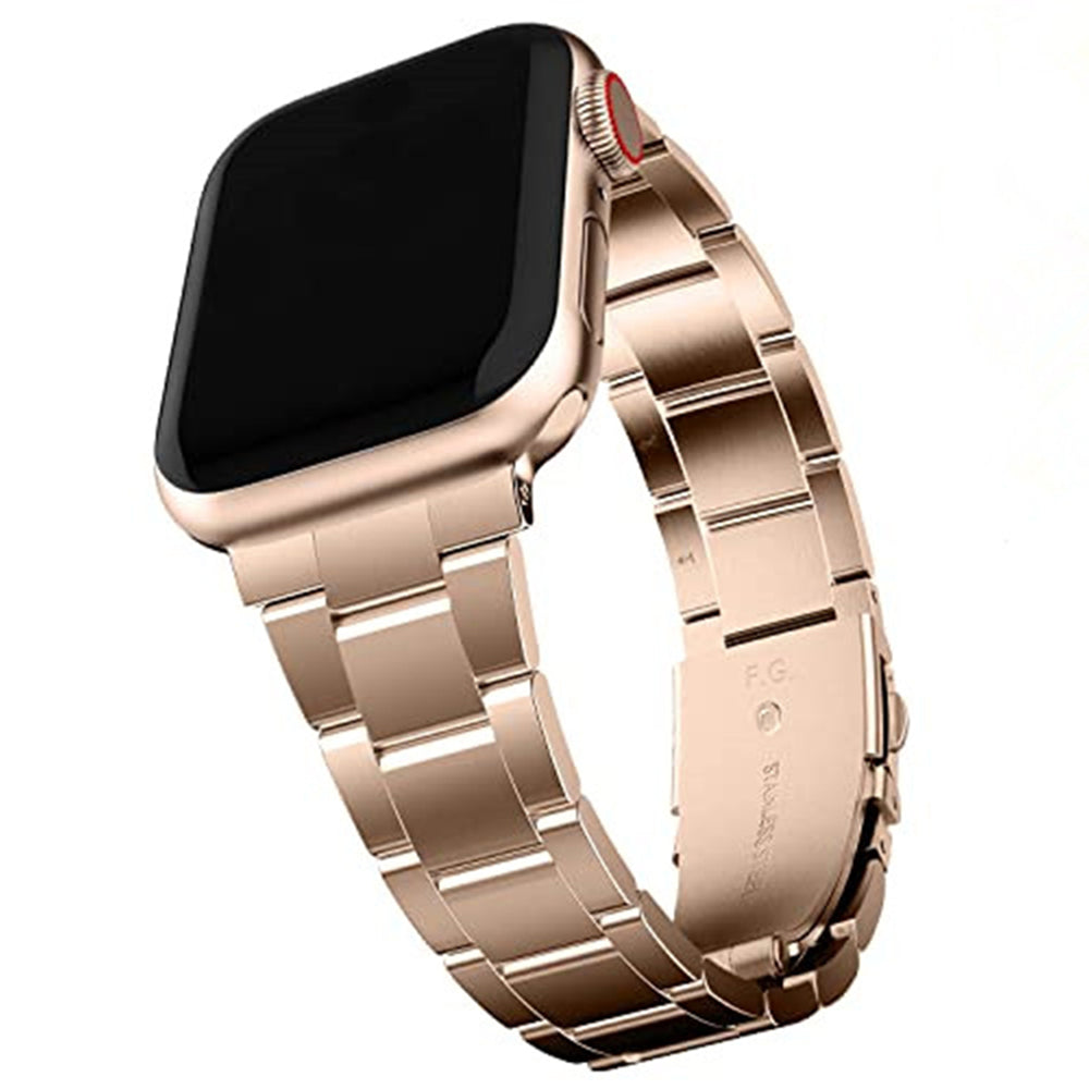 JLT For Apple Watch Series 9 8 7 41mm 6 5 4 SE (2023) SE (2022) SE 40mm 3 2 1 38mm Stainless Steel Watch Band Strap Replacement with Folding Buckle