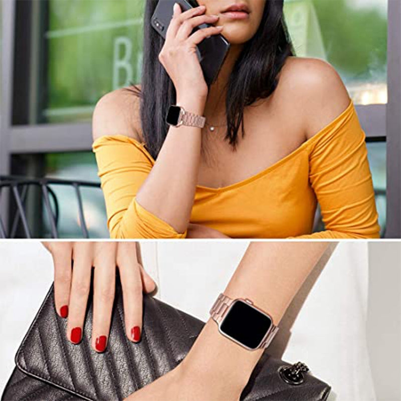 JLT For Apple Watch Ultra 2 49mm Series 9 45mm SE (2023) 44mm Ultra 49mm 8 7 45mm 6 5 4 SE (2022) SE 44mm 3 2 1 42mm Ultra Thin Watch Band Stainless Steel Replacement Wrist Strap