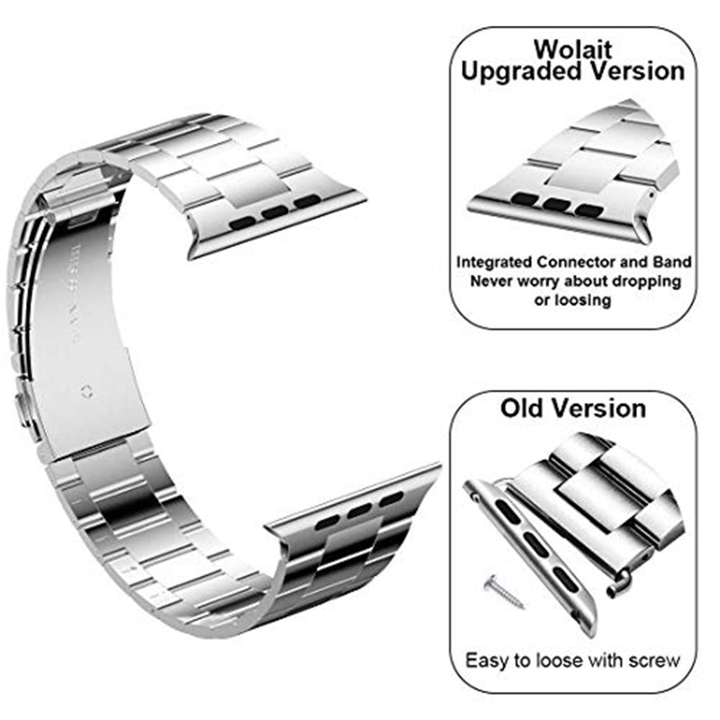 JLT For Apple Watch Ultra 2 49mm Series 9 45mm SE (2023) 44mm Ultra 49mm 8 7 45mm 6 5 4 SE (2022) SE 44mm 3 2 1 42mm Ultra Thin Watch Band Stainless Steel Replacement Wrist Strap