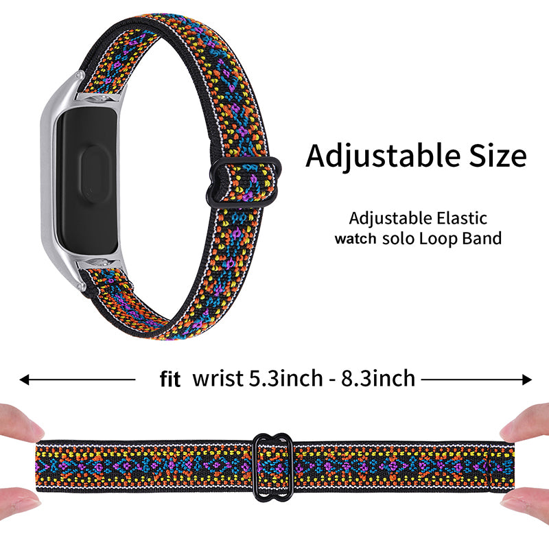 For Xiaomi Mi Band 5 6 Elastic Watch Band Nylon Braided Adjustable Wrist Strap Replacement