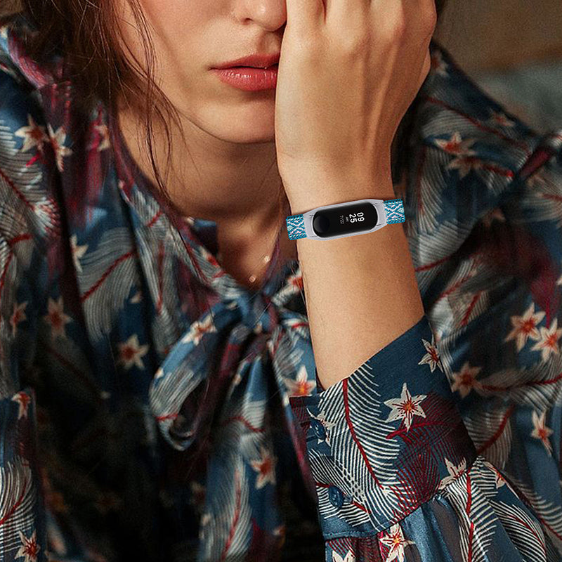 For Xiaomi Mi Band 5 6 Elastic Watch Band Nylon Braided Adjustable Wrist Strap Replacement