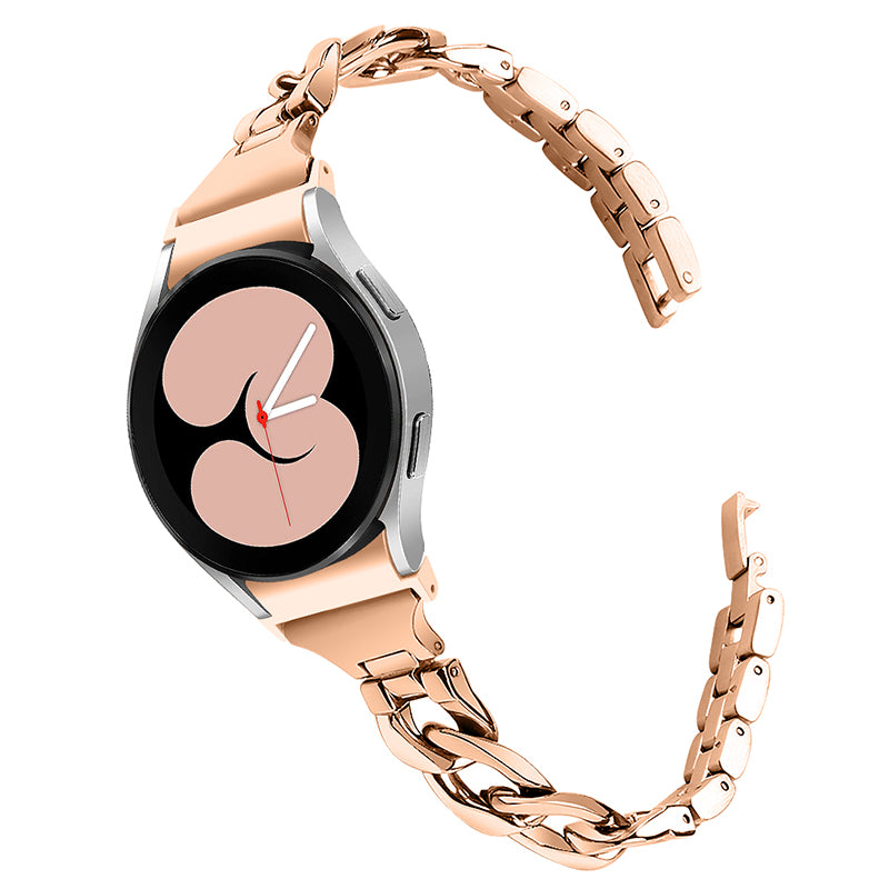 For Samsung Galaxy Watch4 Active 40mm 44mm Watch4 Classic 42mm 46mm Classical Chain Smartwatch Band Stainless Steel Bracelet Replacement Strap