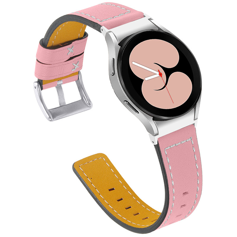 For Samsung Galaxy Watch4 Classic 42mm 46mm Watch4 Active 40mm 44mm Cowhide Genuine Leather Watch Band Adjustable Replacement Strap
