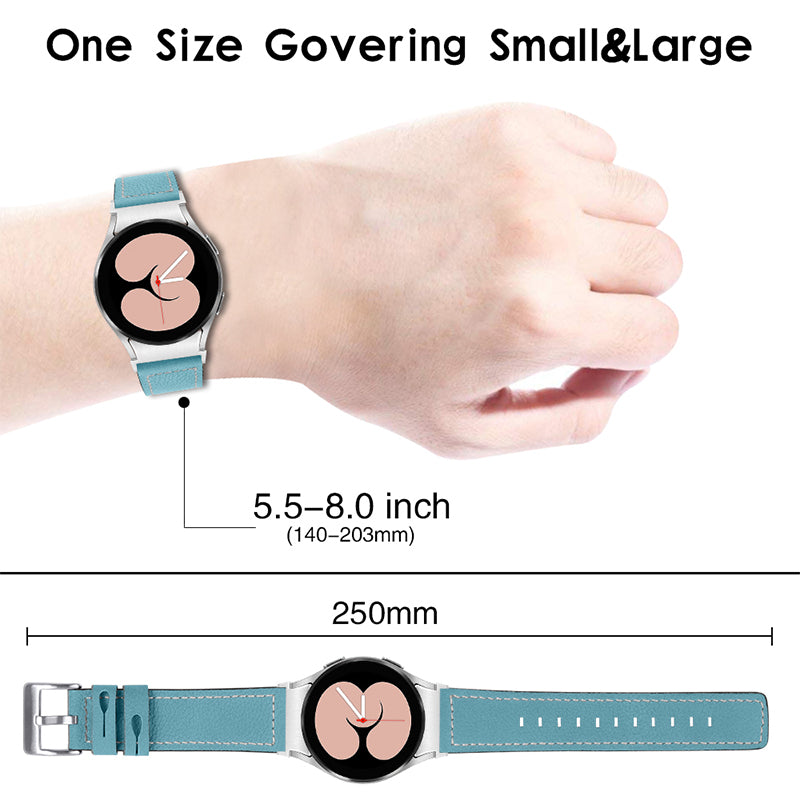For Samsung Galaxy Watch4 Classic 42mm 46mm Watch4 Active 40mm 44mm Cowhide Genuine Leather Watch Band Adjustable Replacement Strap