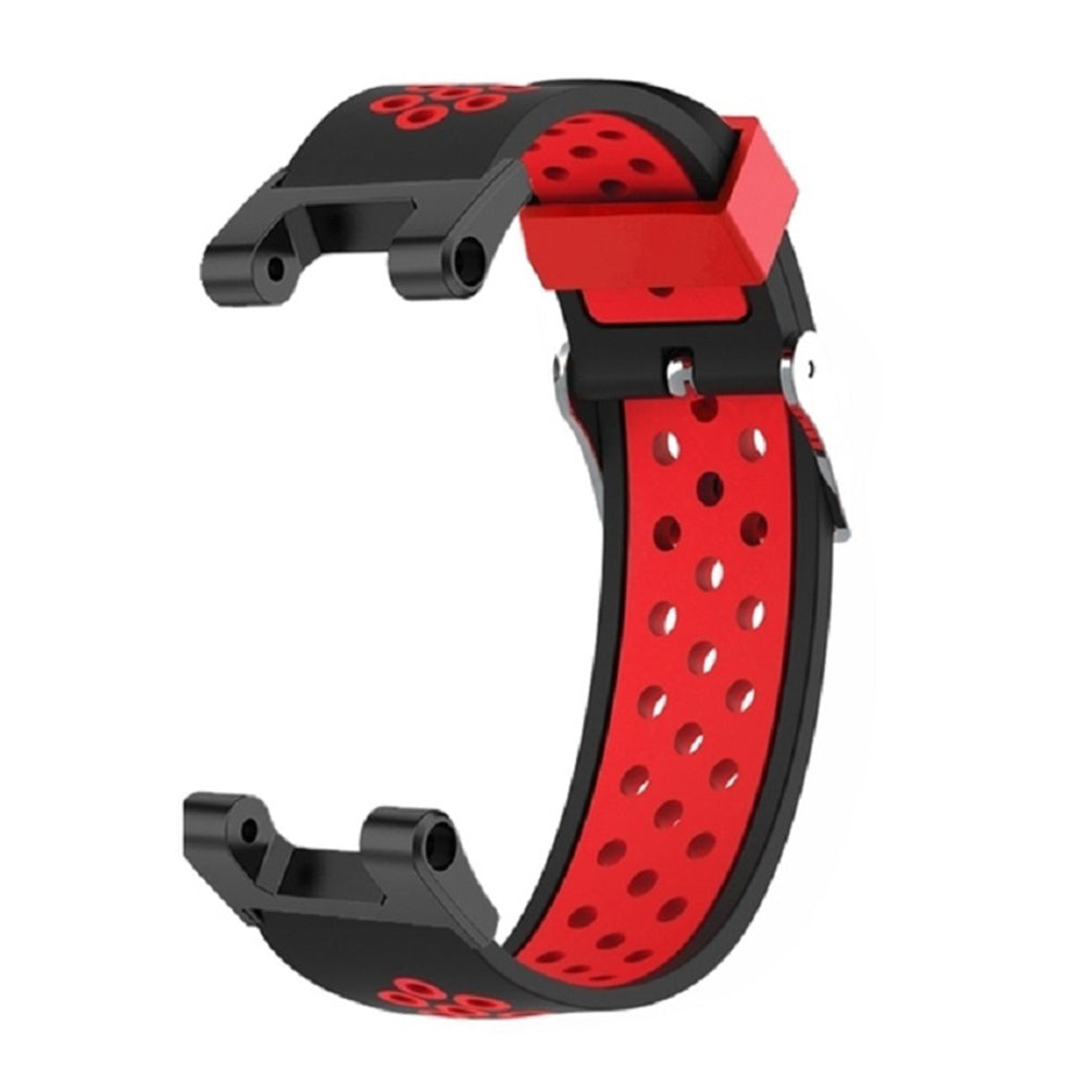 For Huami Amazfit T-Rex T-Rex Pro Ares Dual-Color 22mm Watch Band Silicone Watch Strap Replacement Watchband with Multi-Hole Design