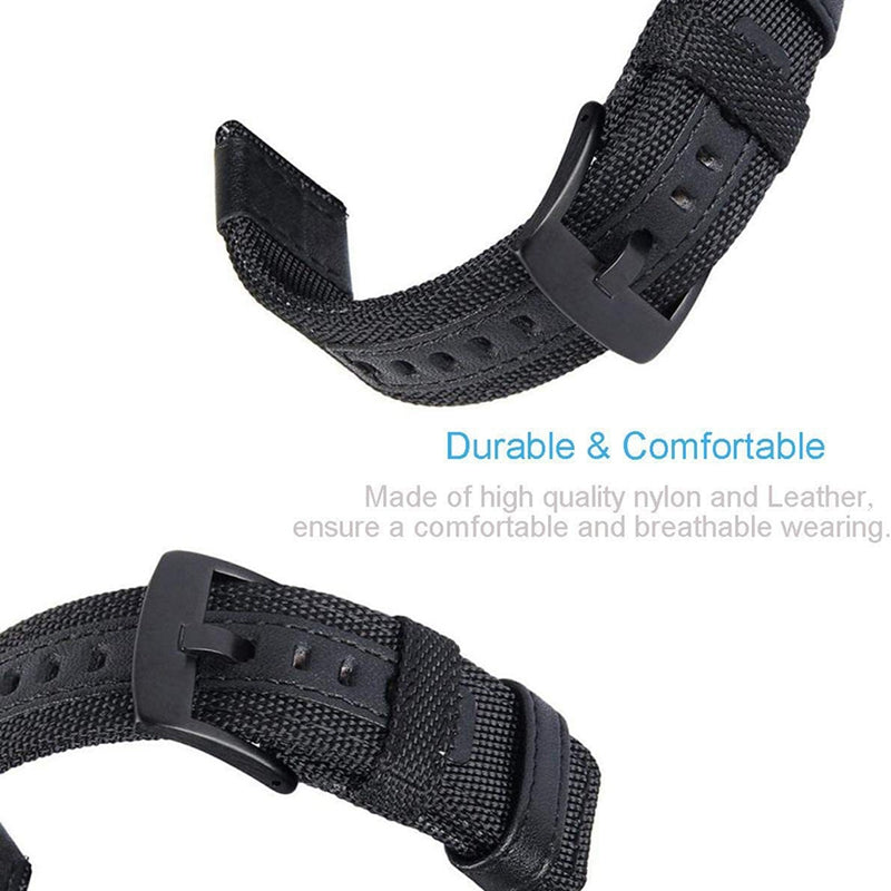For Huami Amazfit T-Rex T-Rex Pro Ares Watch Strap with Buckle Nylon+Leather Watch Band Universal 22mm Quick Release Watchband