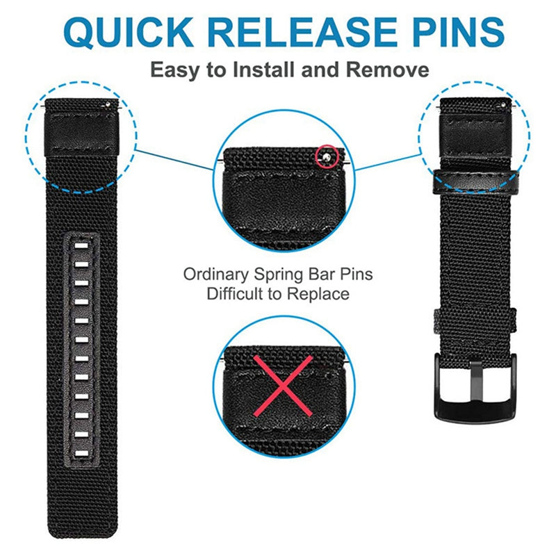 For Huami Amazfit T-Rex T-Rex Pro Ares Watch Strap with Buckle Nylon+Leather Watch Band Universal 22mm Quick Release Watchband