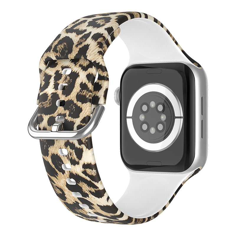 For Apple Watch Series 9 8 7 41mm 6 5 4 SE (2023) SE (2022) SE 40mm 3 2 1 38mm Silicone Watch Strap Quick Release Pattern Printed Wristband with Buckle