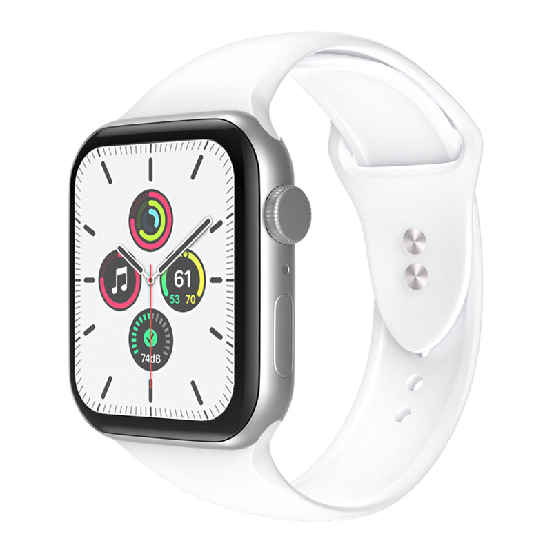 For Apple Watch Series 9 8 7 41mm 6 5 4 SE (2023) SE(2022) SE 40mm 3 2 1 38mm Smart Watch Silicone Strap Watchband Replacement with Double Buttons Buckle Size L