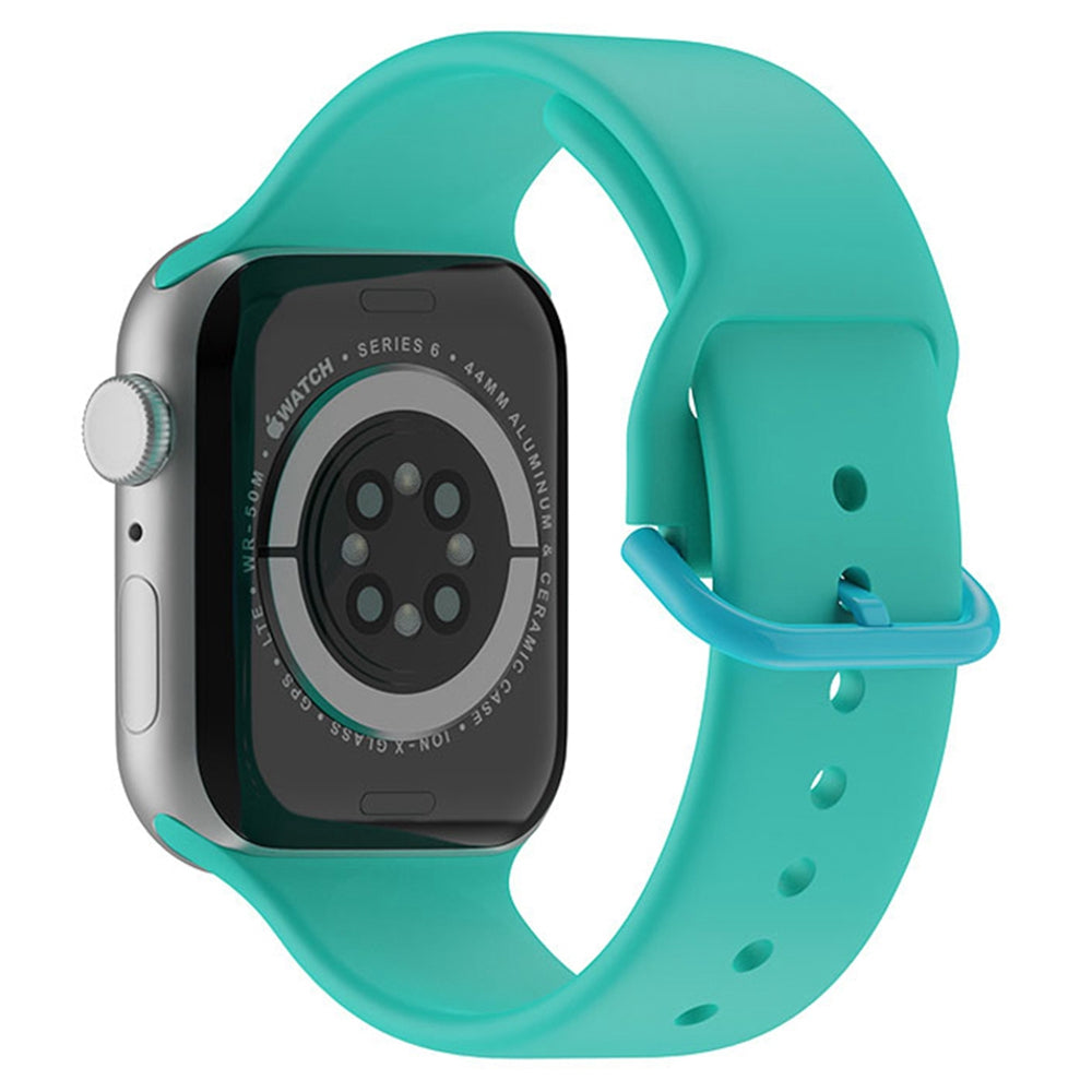 For Apple Watch Series 9 8 7 41mm 6 5 4 SE (2023) SE(2022) SE 40mm 3 2 1 38mm Silicone Watch Band Pin Buckle Wrist Strap Replacement