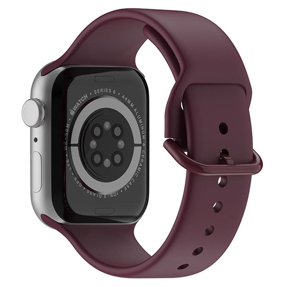 For Apple Watch Ultra 2 49mm Series 9 45mm SE (2023) 44mm Ultra 49mm 8 7 45mm 6 5 4 SE (2022) SE 44mm 3 2 1 42mm Silicone Watch Band Pin Buckle Quick Release Wrist Strap Replacement