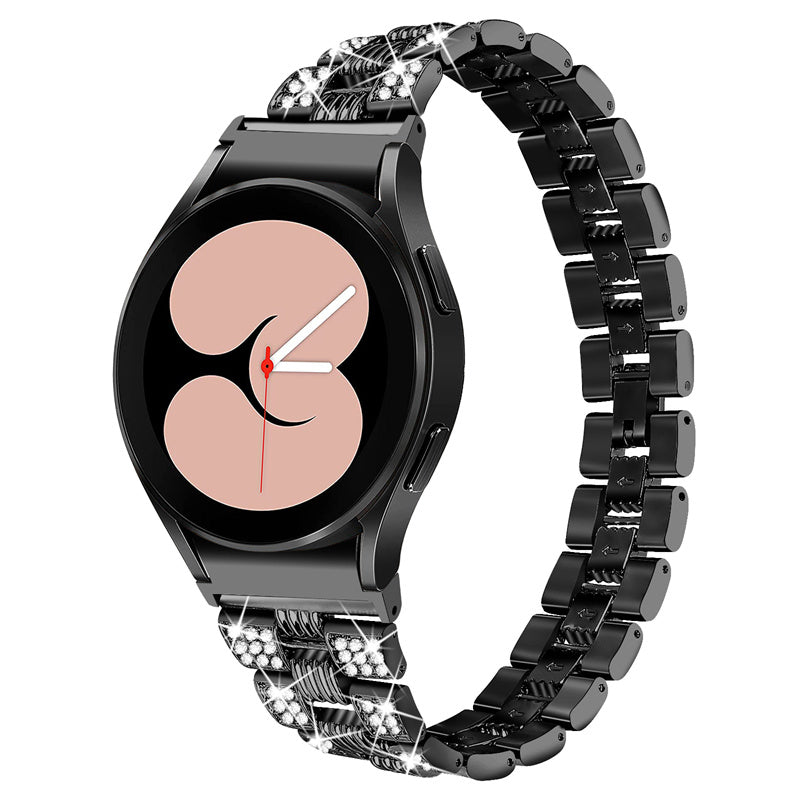 For Samsung Galaxy Watch4 Classic 42mm 46mm Watch4 Active 40mm 44mm Rhinestone Decor Zinc Alloy Watch Band Watchband 20mm Replacement Wrist Strap