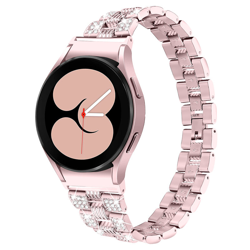 For Samsung Galaxy Watch4 Classic 42mm 46mm Watch4 Active 40mm 44mm Rhinestone Decor Zinc Alloy Watch Band Watchband 20mm Replacement Wrist Strap
