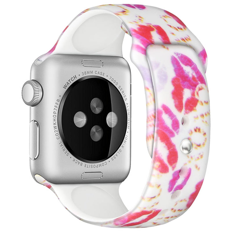 For Apple Watch Ultra 2 49mm Series 9 45mm SE (2023) 44mm Ultra 49mm 8 7 45mm 6 5 4 SE (2022) SE 44mm 3 2 1 42mm Printed Pattern Watch Band Soft Silicone Replacement Strap