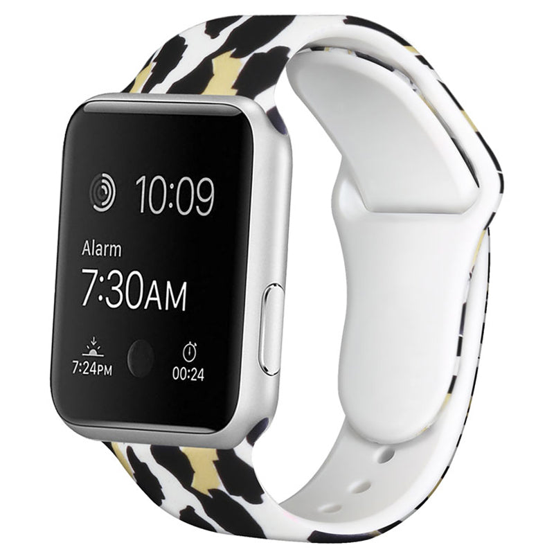 For Apple Watch Ultra 2 49mm Series 9 45mm SE (2023) 44mm Ultra 49mm 8 7 45mm 6 5 4 SE (2022) SE 44mm 3 2 1 42mm Printed Pattern Watch Band Soft Silicone Replacement Strap