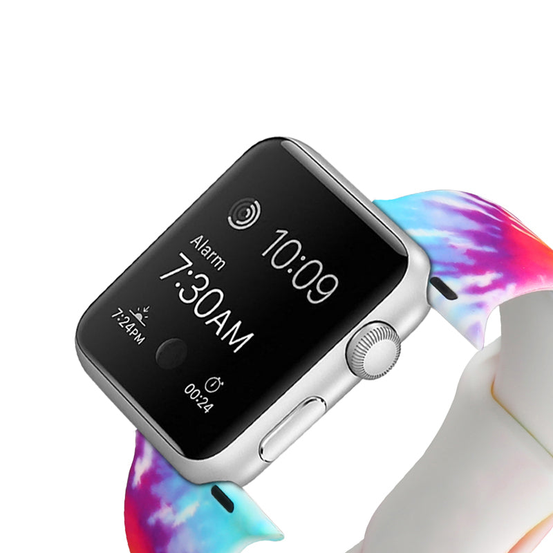For Apple Watch Ultra 2 49mm Series 9 45mm SE (2023) 44mm Ultra 49mm 8 7 45mm 6 5 4 SE (2022) SE 44mm 3 2 1 42mm Printed Pattern Watch Band Soft Silicone Replacement Strap