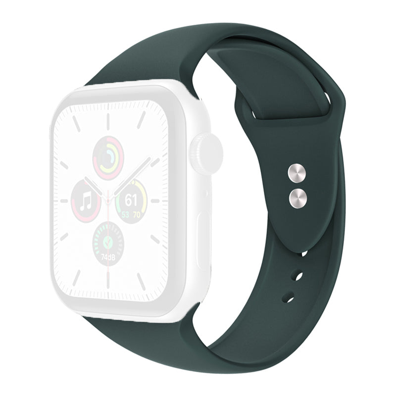 For Apple Watch Ultra 2 49mm Series 9 45mm SE (2023) 44mm Ultra 49mm 8 7 45mm 6 5 4 SE (2022) SE 44mm 3 2 1 42mm Anti-wear Wrist Strap Silicone Watchband Replacement with Double Buttons Buckle Size S M
