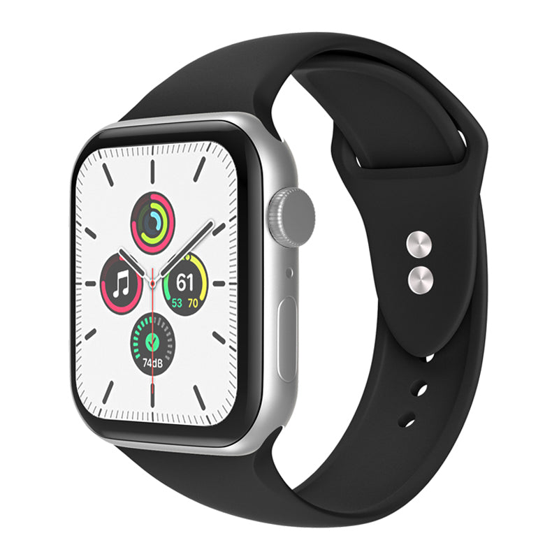 For Apple Watch Series 9 8 7 41mm 6 5 4 SE (2023) SE(2022) SE 40mm 3 2 1 38mm Watch Band Replacement Soft Silicone Sport Strap with Double Buttons Buckle Size S M