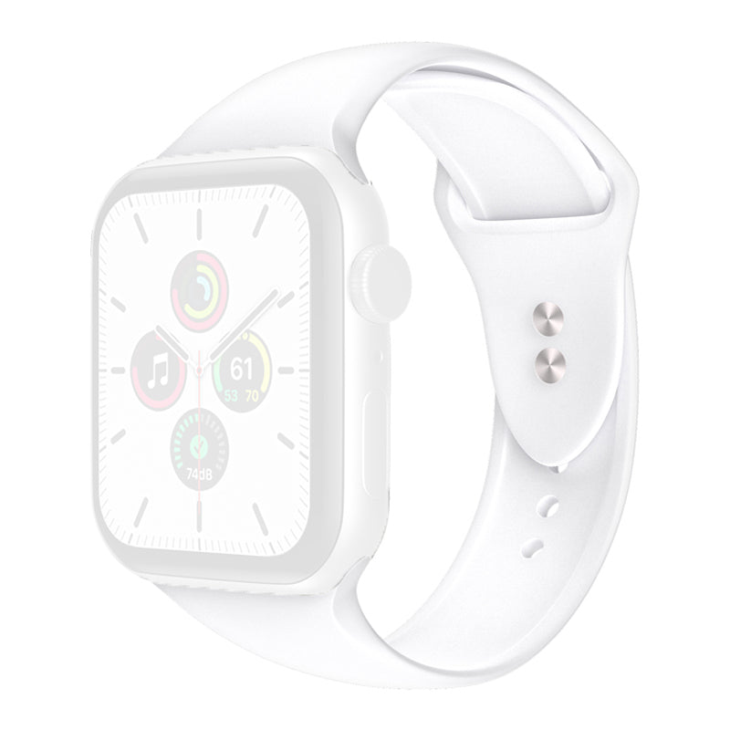 For Apple Watch Series 9 8 7 41mm 6 5 4 SE (2023) SE(2022) SE 40mm 3 2 1 38mm Watch Band Replacement Soft Silicone Sport Strap with Double Buttons Buckle Size S M