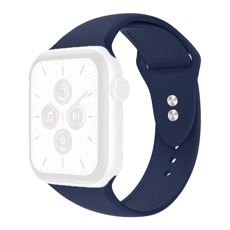 For Apple Watch Series 9 8 7 41mm 6 5 4 SE (2023) SE(2022) SE 40mm 3 2 1 38mm Watch Band Replacement Soft Silicone Sport Strap with Double Buttons Buckle Size S M