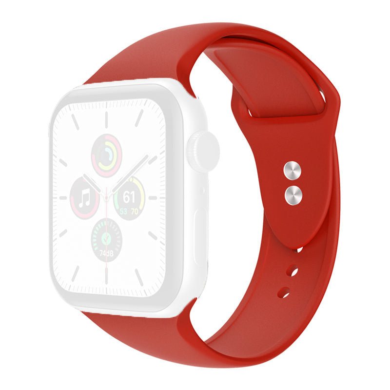 For Apple Watch Series 9 8 7 41mm 6 5 4 SE (2023) SE(2022) SE 40mm 3 2 1 38mm Watch Band Replacement Soft Silicone Sport Strap with Double Buttons Buckle Size S M