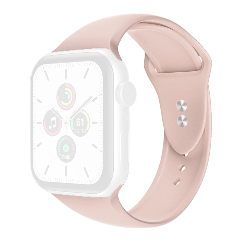 For Apple Watch Series 9 8 7 41mm 6 5 4 SE (2023) SE(2022) SE 40mm 3 2 1 38mm Watch Band Replacement Soft Silicone Sport Strap with Double Buttons Buckle Size S M