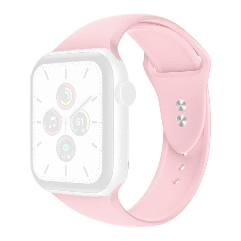 For Apple Watch Series 9 8 7 41mm 6 5 4 SE (2023) SE(2022) SE 40mm 3 2 1 38mm Watch Band Replacement Soft Silicone Sport Strap with Double Buttons Buckle Size S M