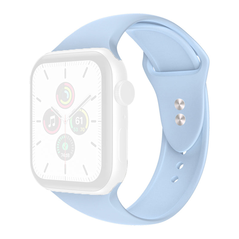 For Apple Watch Series 9 8 7 41mm 6 5 4 SE (2023) SE(2022) SE 40mm 3 2 1 38mm Watch Band Replacement Soft Silicone Sport Strap with Double Buttons Buckle Size S M