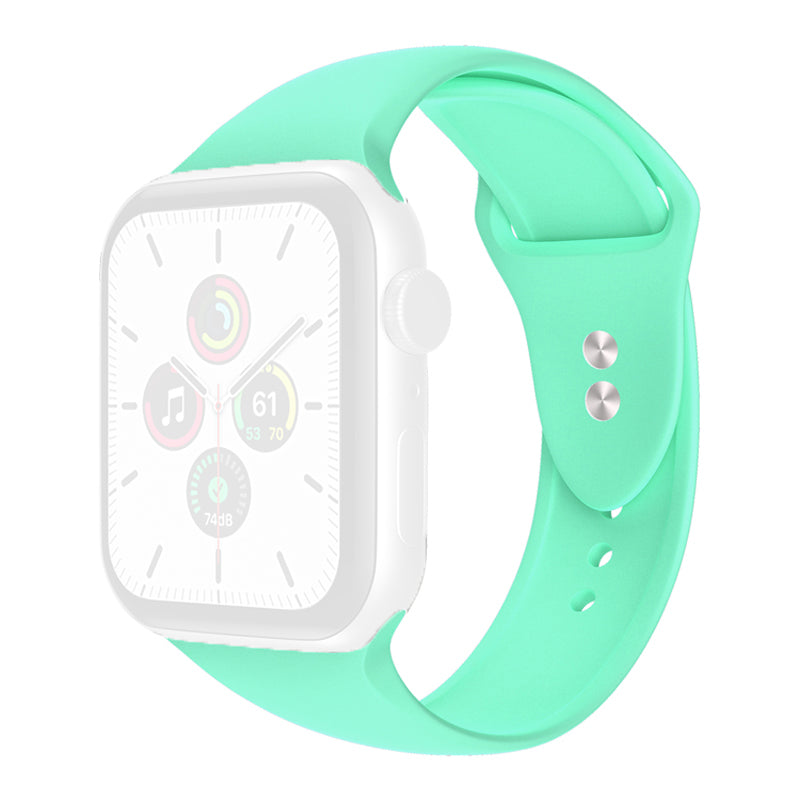 For Apple Watch Series 9 8 7 41mm 6 5 4 SE (2023) SE(2022) SE 40mm 3 2 1 38mm Watch Band Replacement Soft Silicone Sport Strap with Double Buttons Buckle Size S M