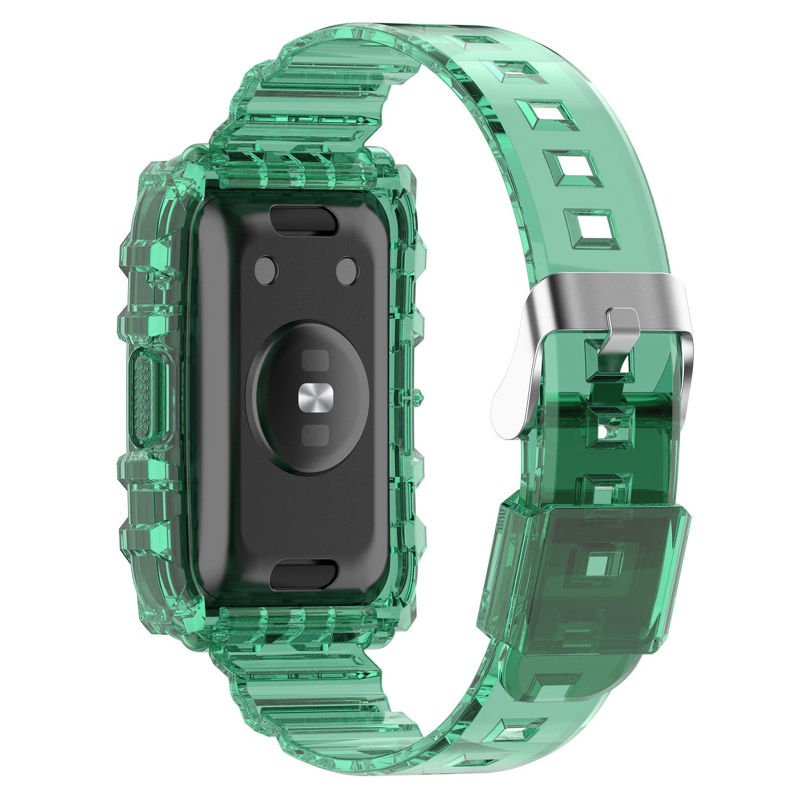 For Xiaomi Mi Band 7 Pro Solid Color Silicone Smart Watch Band with Integrated Watch Case Clear Replacement Wrist Strap