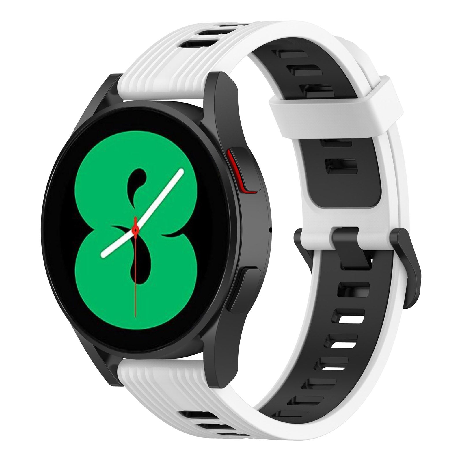 For Samsung Galaxy Watch 5 Pro 45mm Huami Amazfit Bip 3 Pro Dual Color 20mm Silicone Watch Band Stripe Design Replacement Strap