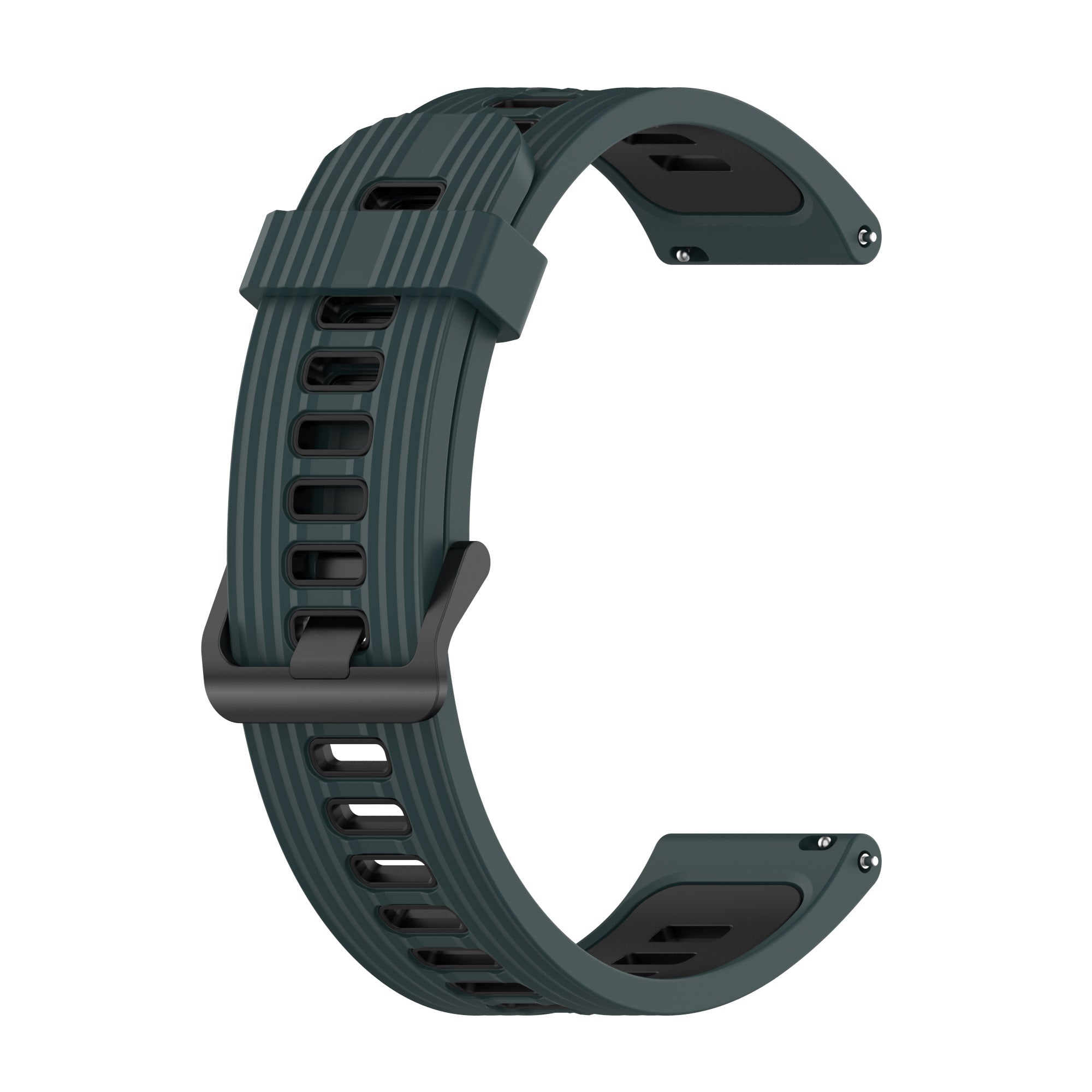 For Samsung Galaxy Watch 5 Pro 45mm Huami Amazfit Bip 3 Pro Dual Color 20mm Silicone Watch Band Stripe Design Replacement Strap
