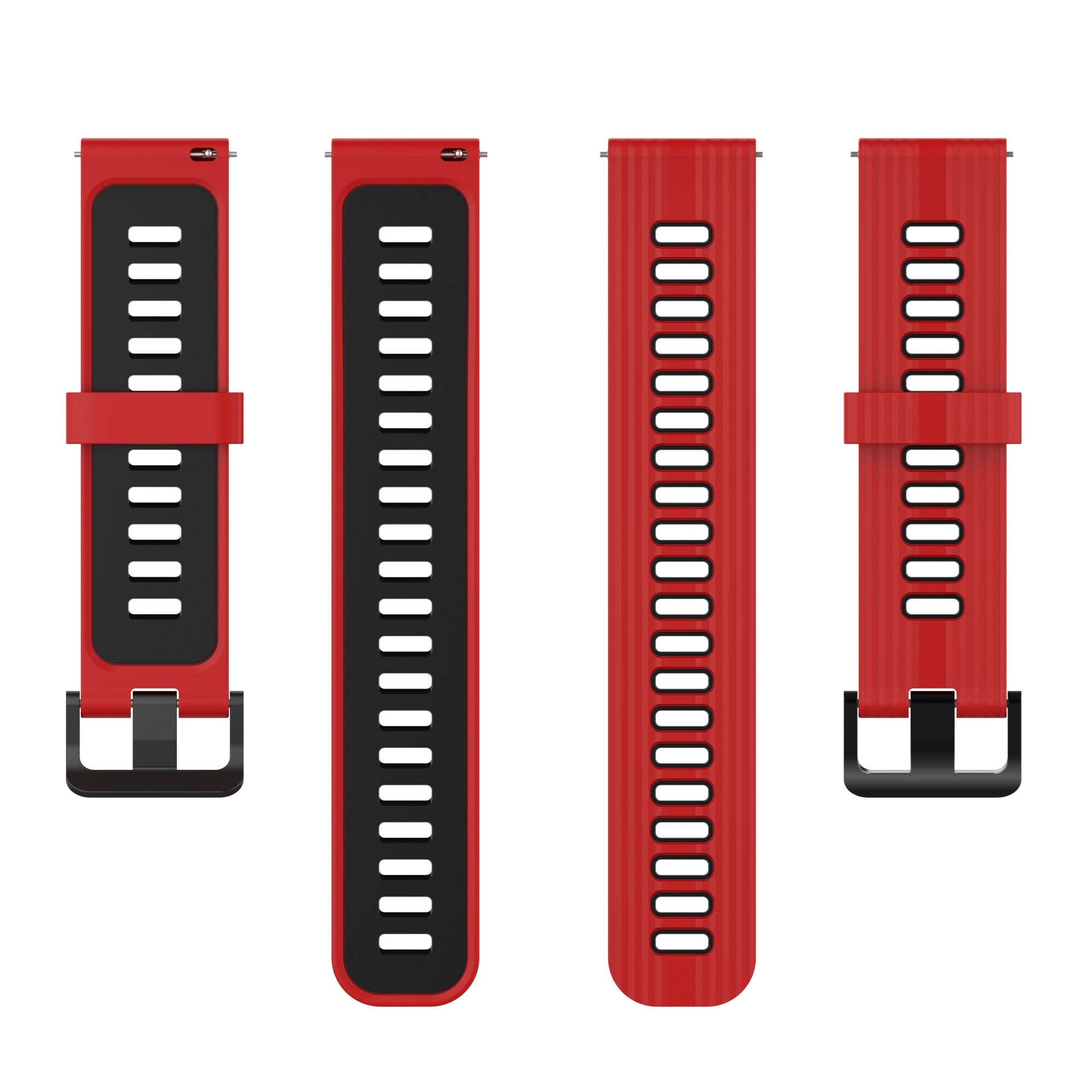 For Samsung Galaxy Watch 5 Pro 45mm Huami Amazfit Bip 3 Pro Dual Color 20mm Silicone Watch Band Stripe Design Replacement Strap
