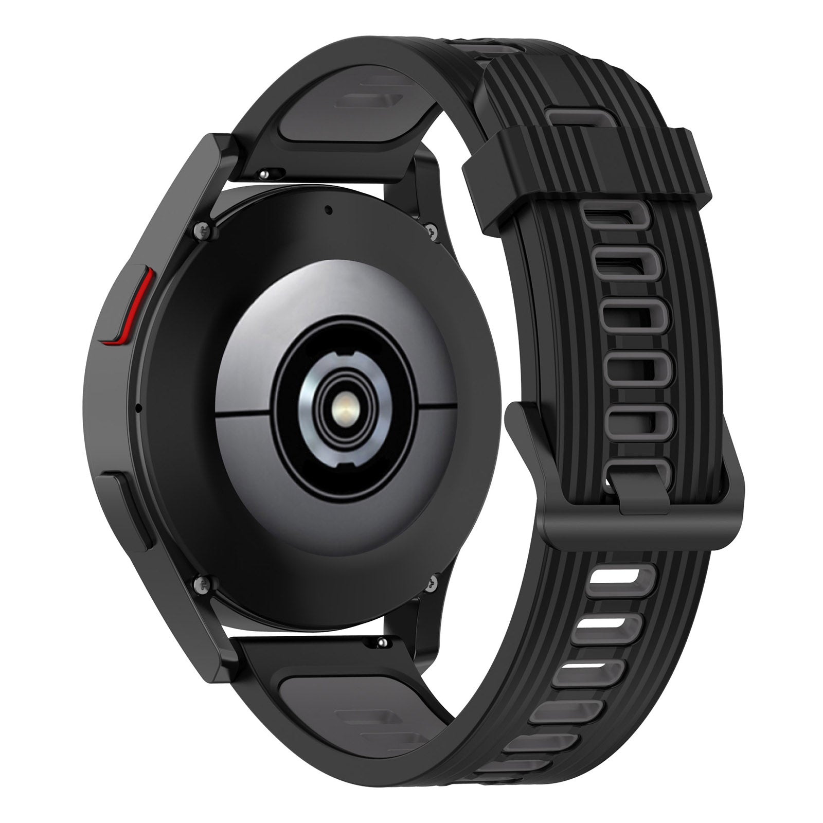 For Samsung Galaxy Watch 5 Pro 45mm Huami Amazfit Bip 3 Pro Dual Color 20mm Silicone Watch Band Stripe Design Replacement Strap