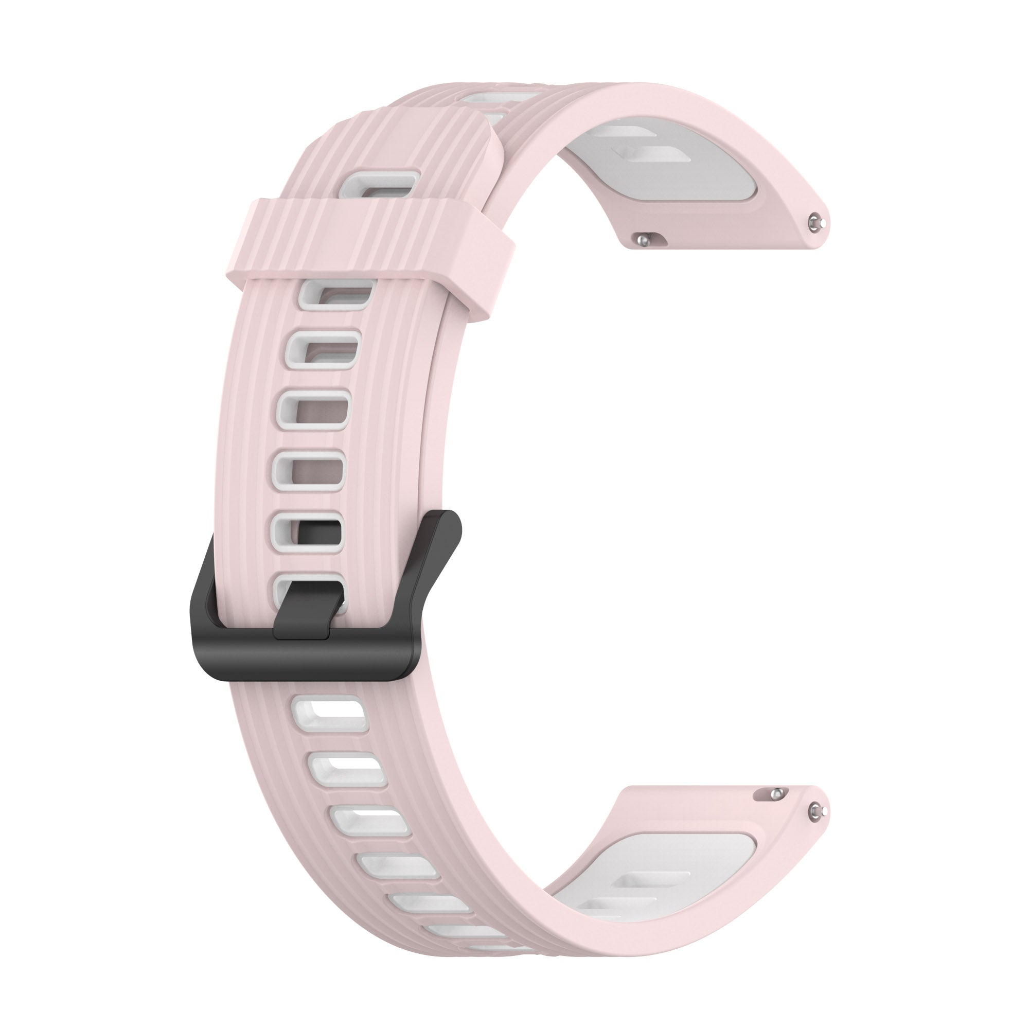 For Samsung Galaxy Watch 5 Pro 45mm Huami Amazfit Bip 3 Pro Dual Color 20mm Silicone Watch Band Stripe Design Replacement Strap