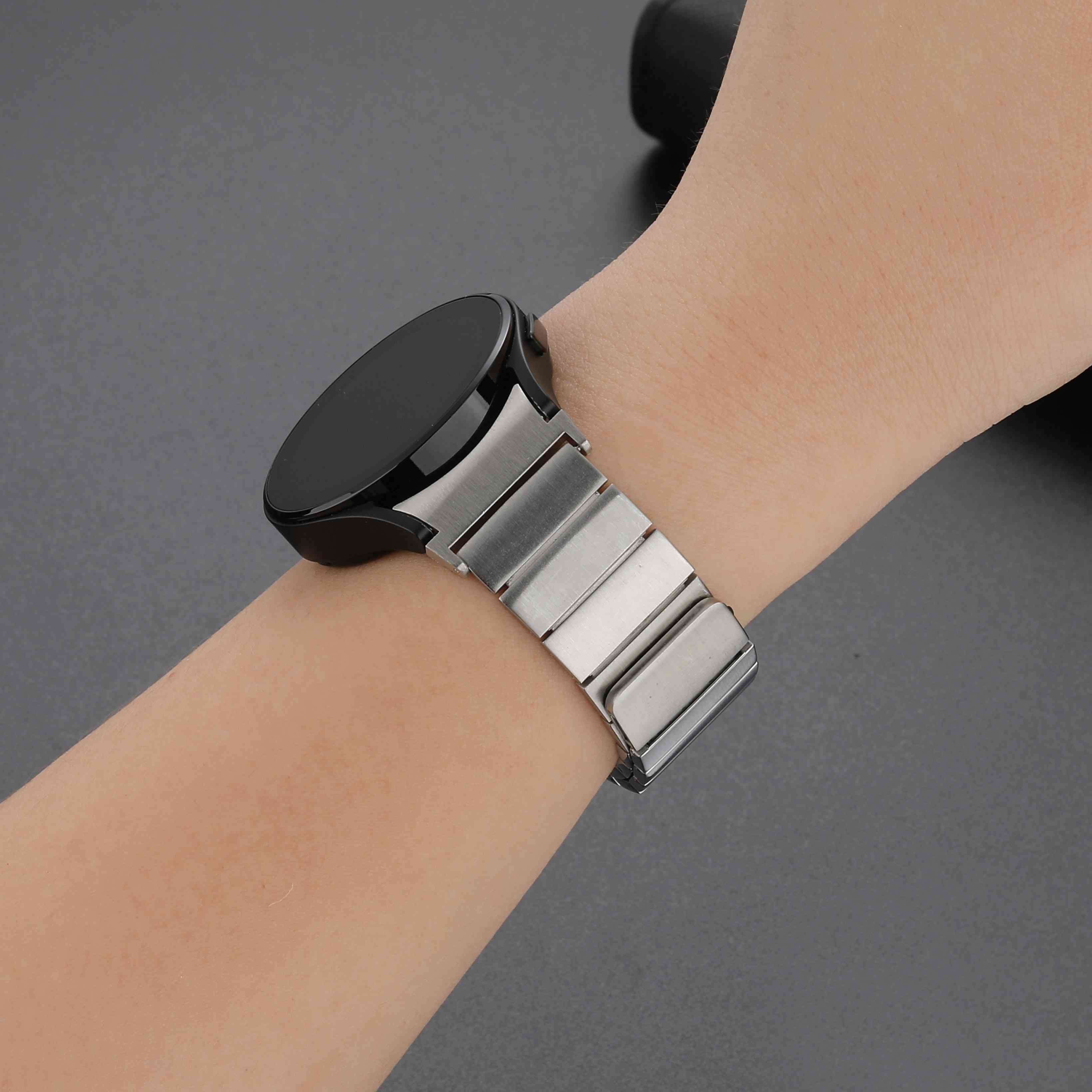 For Samsung Galaxy Watch 5 Pro Amazfit Bip3 Pro Universal Watch Band 20mm Magnetic Stainless Steel Quick Release Watch Strap